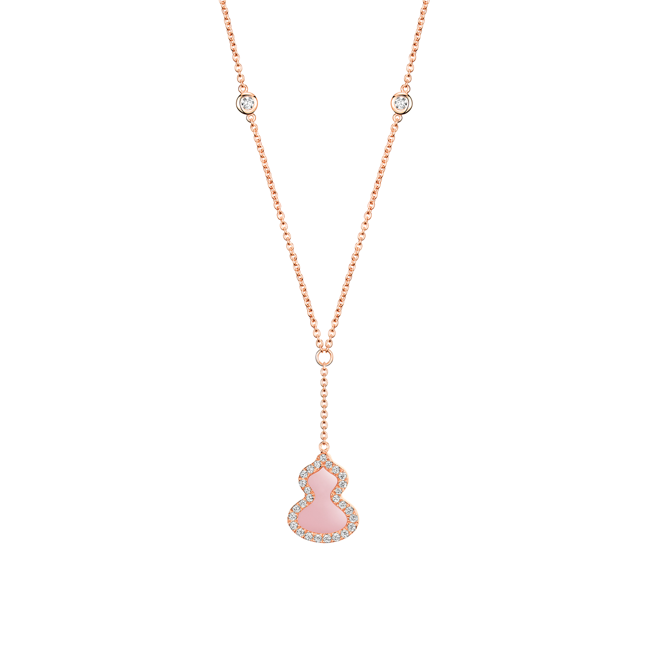 Pink top gold necklace